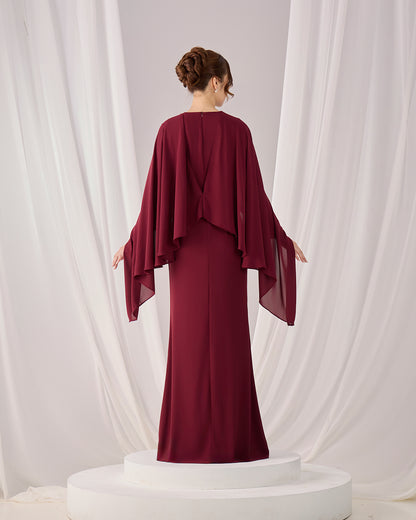 ZALEA DRESS (BURGUNDY)