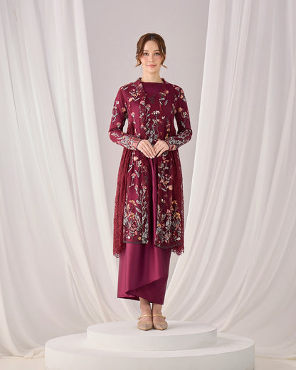 SELINA KEBAYA (BURGUNDY)