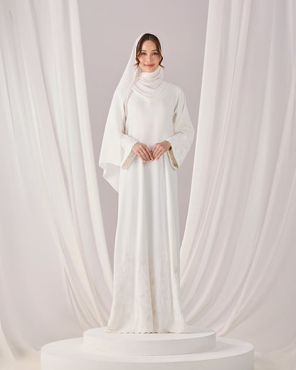 MINOR DEFECT QAFIYA ABAYA (OFF WHITE)