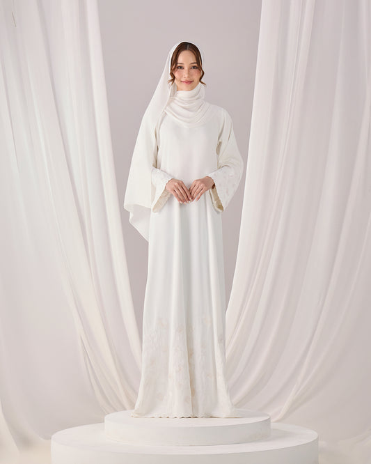 MINOR DEFECT QAFIYA ABAYA (OFF WHITE)