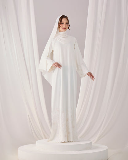 MINOR DEFECT QAFIYA ABAYA (OFF WHITE)