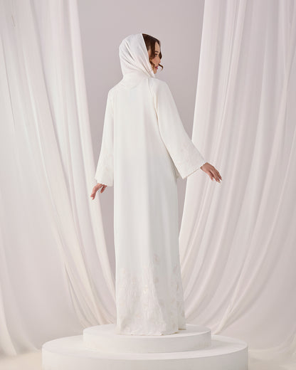 MINOR DEFECT QAFIYA ABAYA (OFF WHITE)