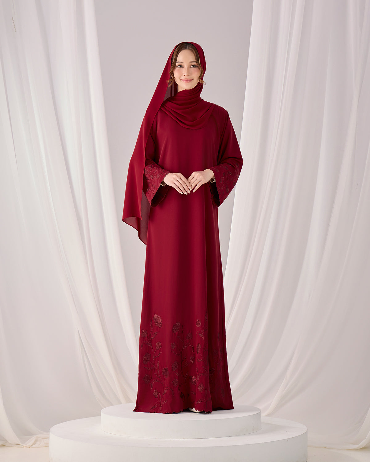 QAFIYA ABAYA (BURGUNDY)