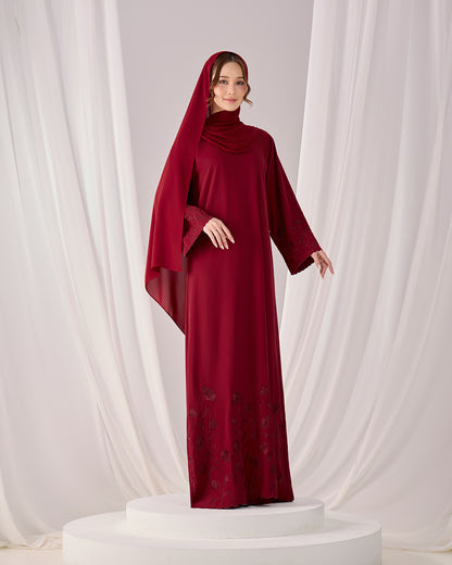 QAFIYA ABAYA (BURGUNDY)