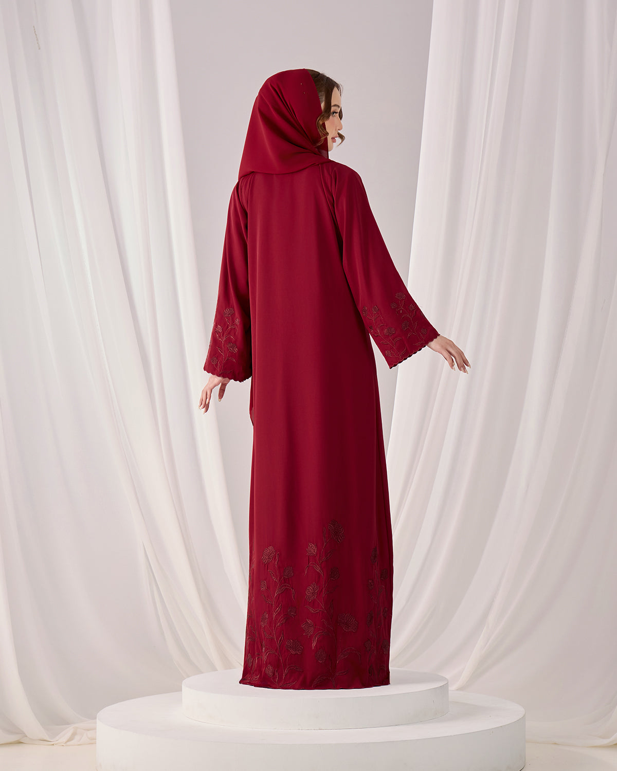 QAFIYA ABAYA (BURGUNDY)