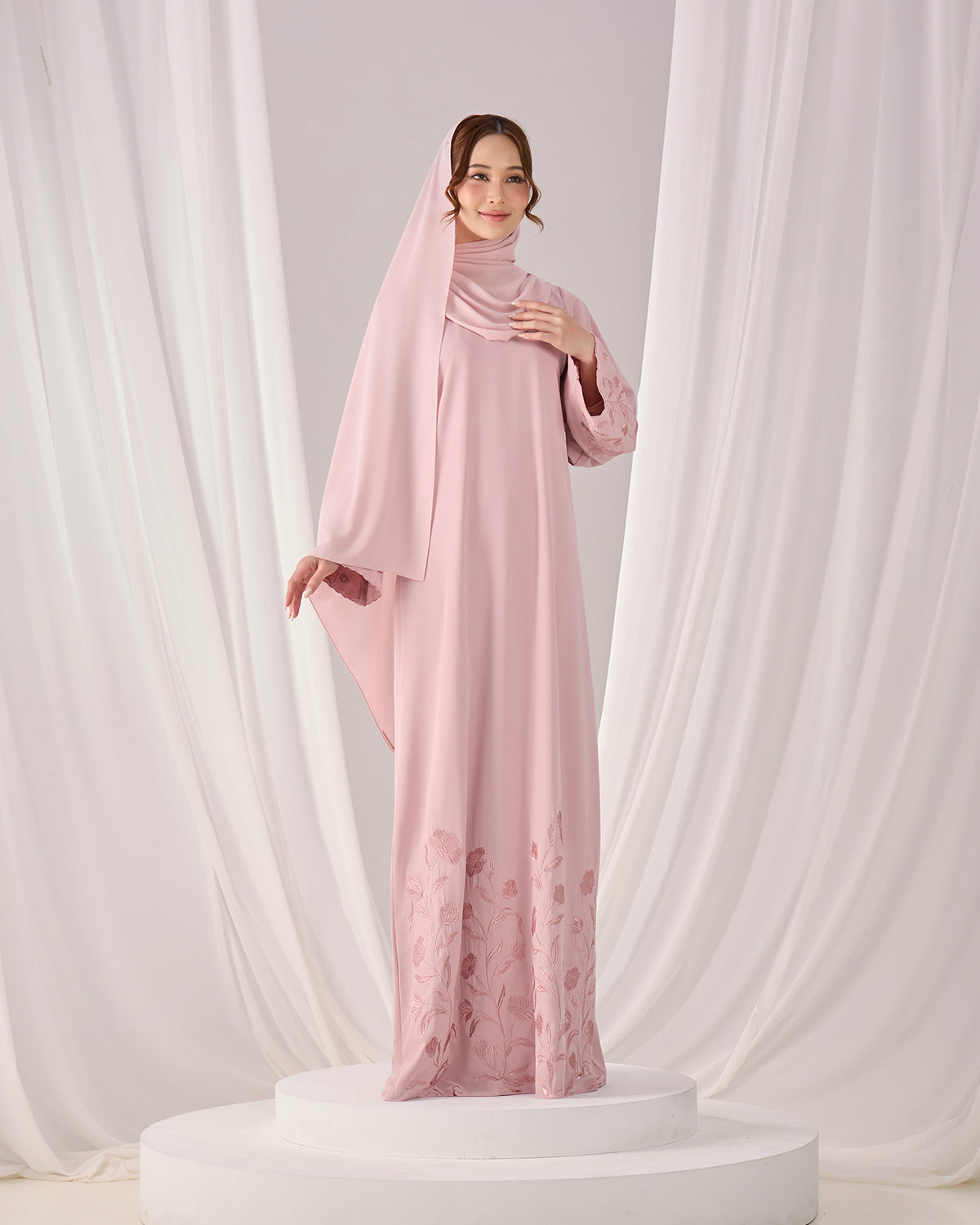 QAFIYA ABAYA (DUSTY PINK)