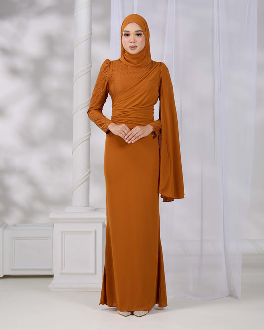 BRYNDA DRESS (BRICK ORANGE)