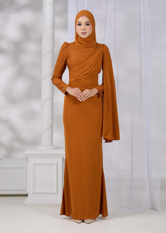BRYNDA DRESS (BRICK ORANGE)