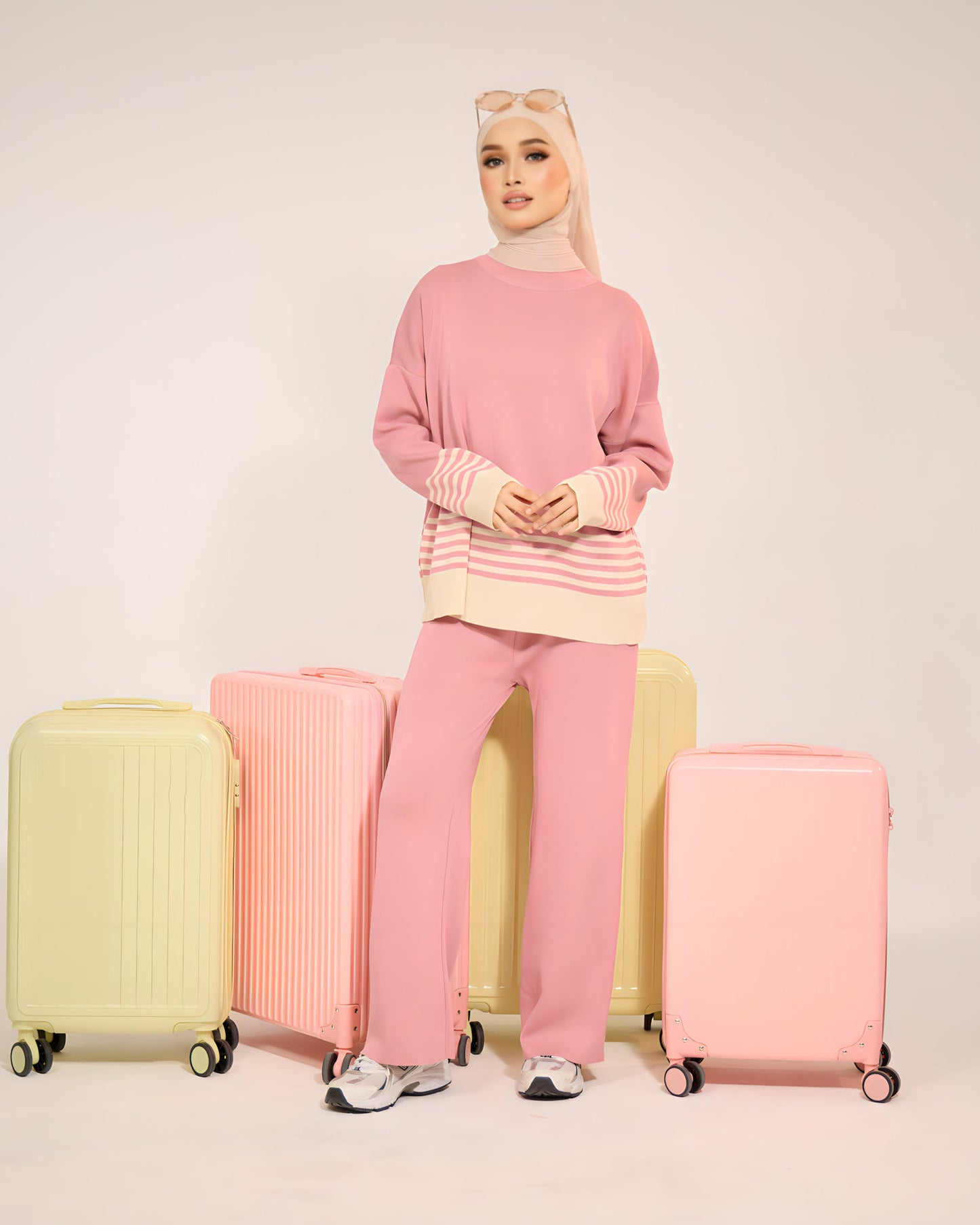 CYRA BOLD STRIPES SET (PINK)