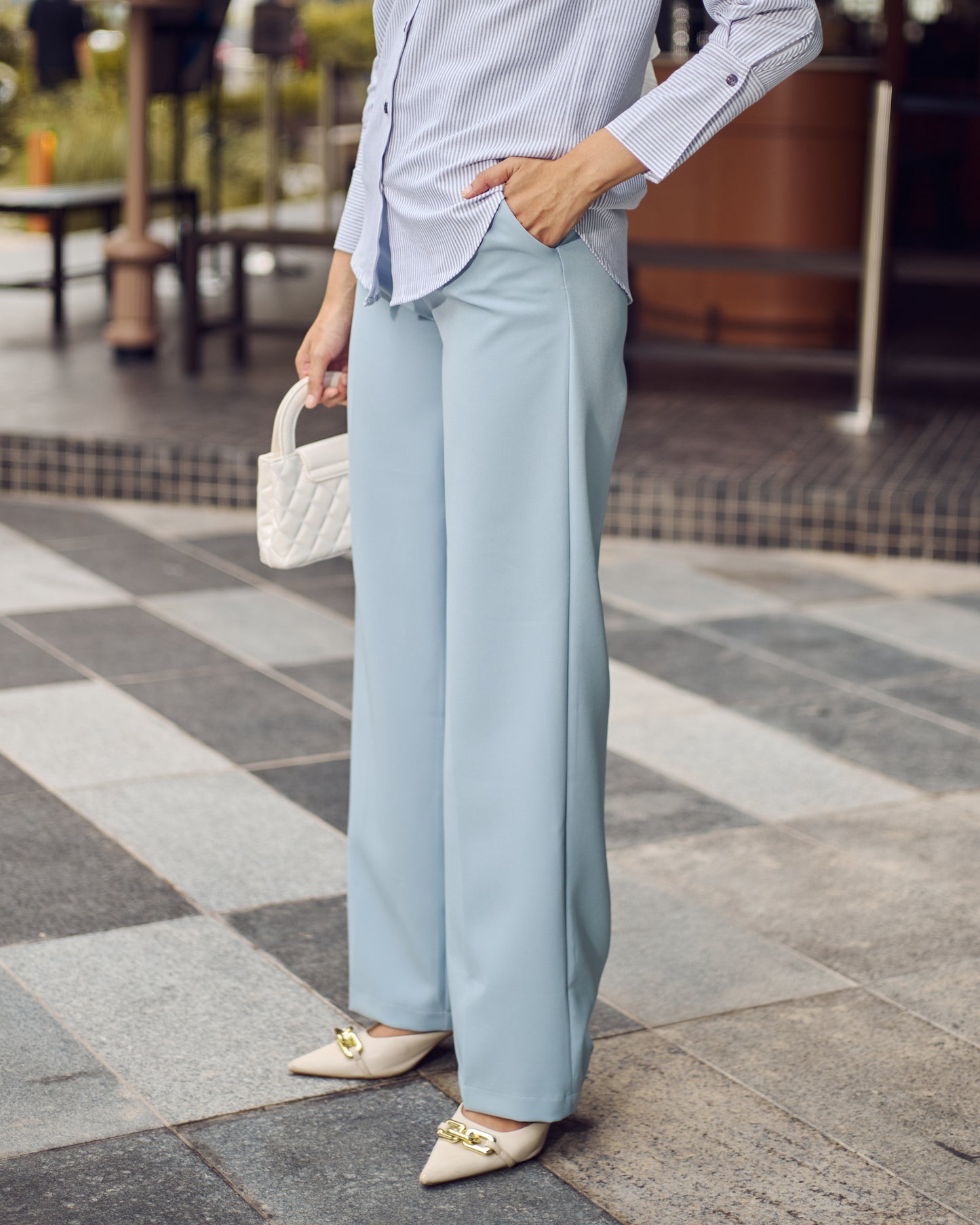 DELLA PALAZZO PANTS (POWDER BLUE)