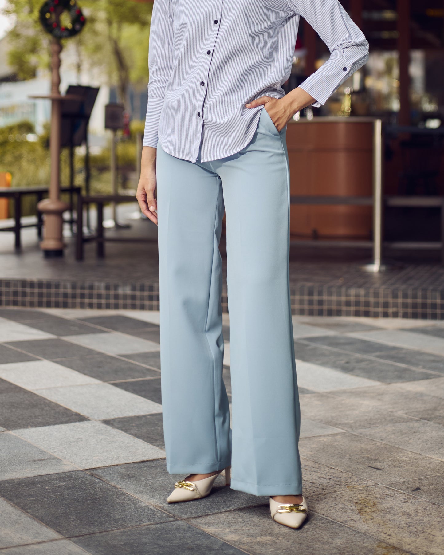 DELLA PALAZZO PANTS (POWDER BLUE)