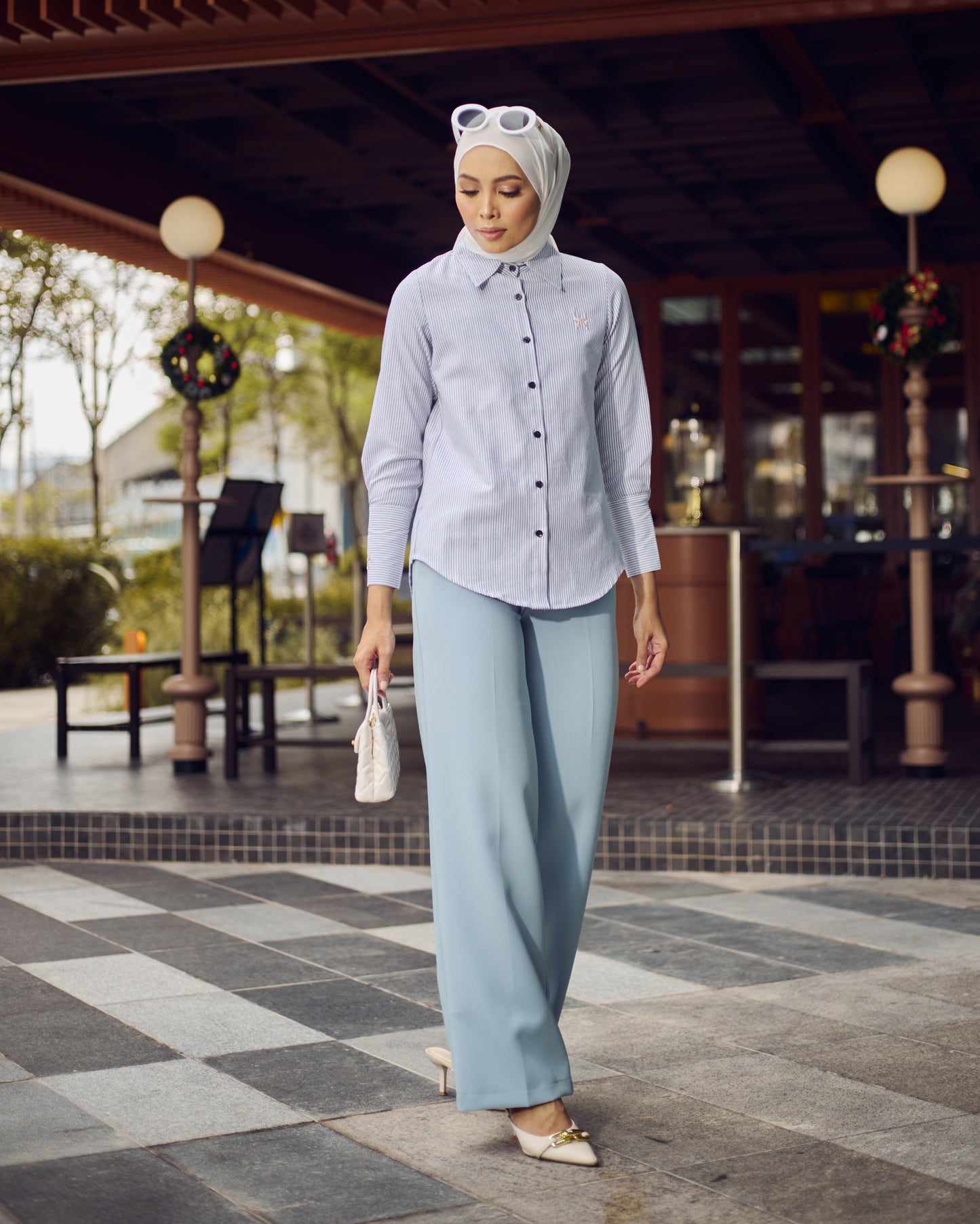 DELLA PALAZZO PANTS (POWDER BLUE)