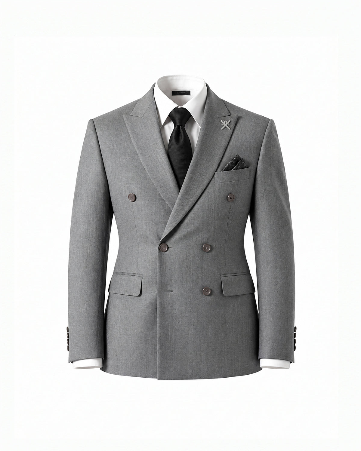 THE DOMINIC DOUBLE BREASTED SUIT (SILVER GREY)