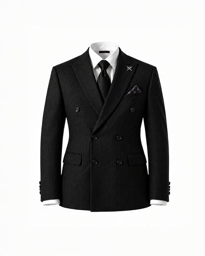 THE DOMINIC DOUBLE BREASTED SUIT (BLACK)