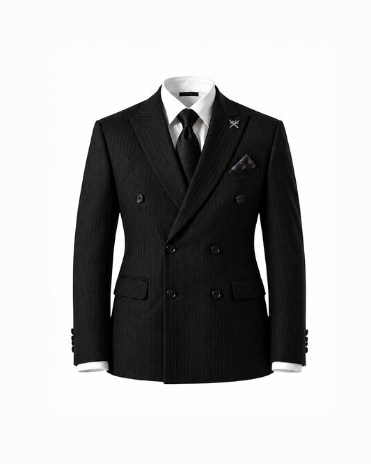 THE DOMINIC DOUBLE BREASTED SUIT (BLACK)