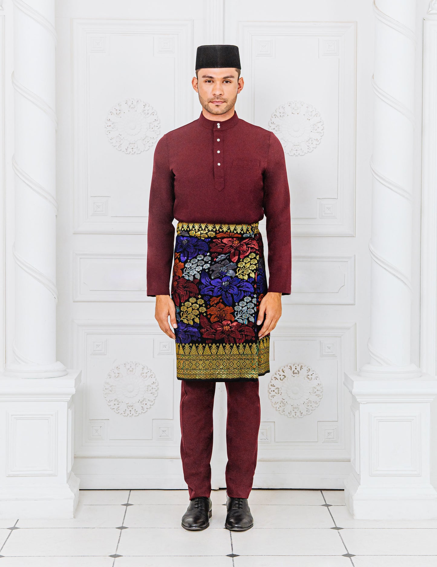 BAJU MELAYU (BURGUNDY)