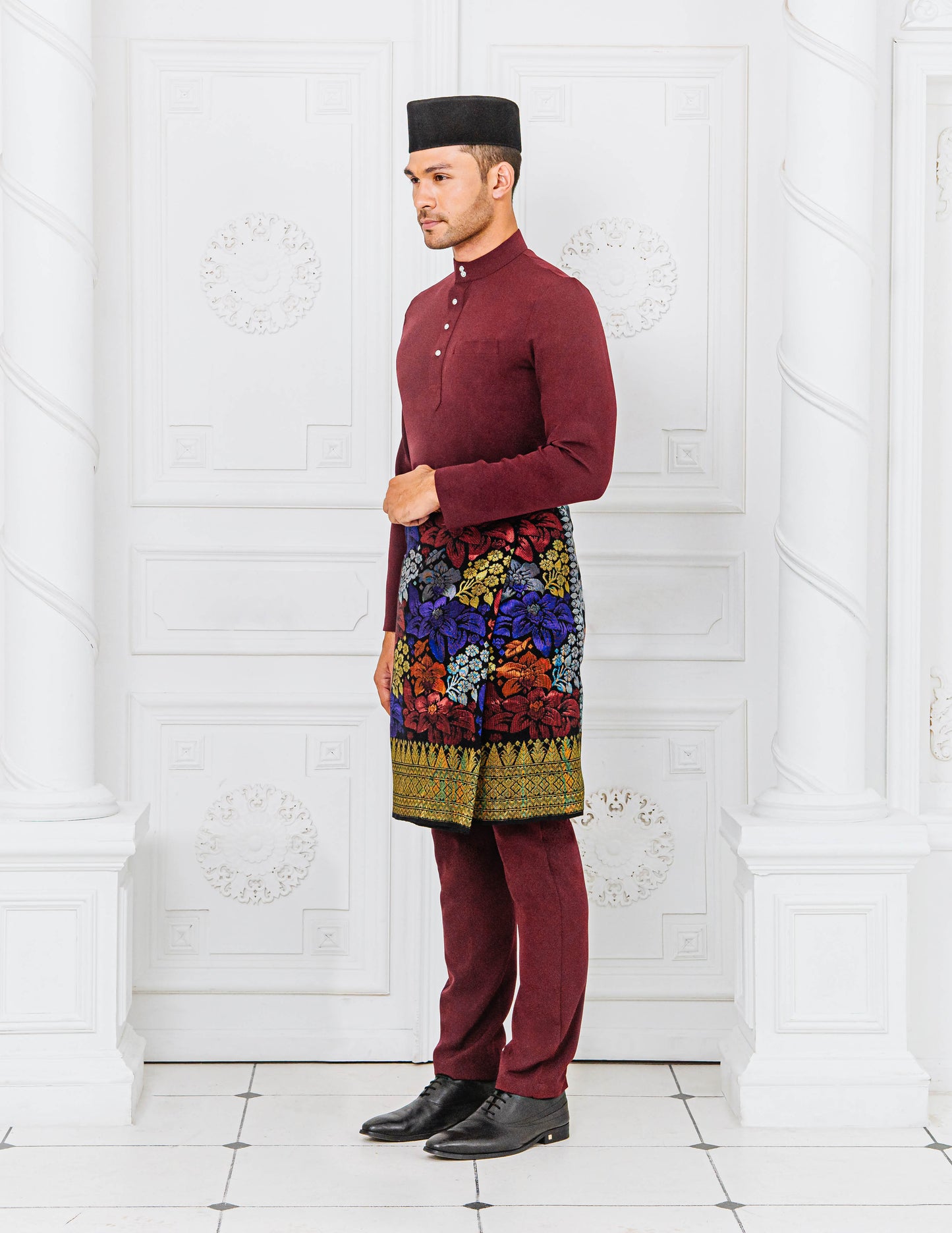 BAJU MELAYU (BURGUNDY)