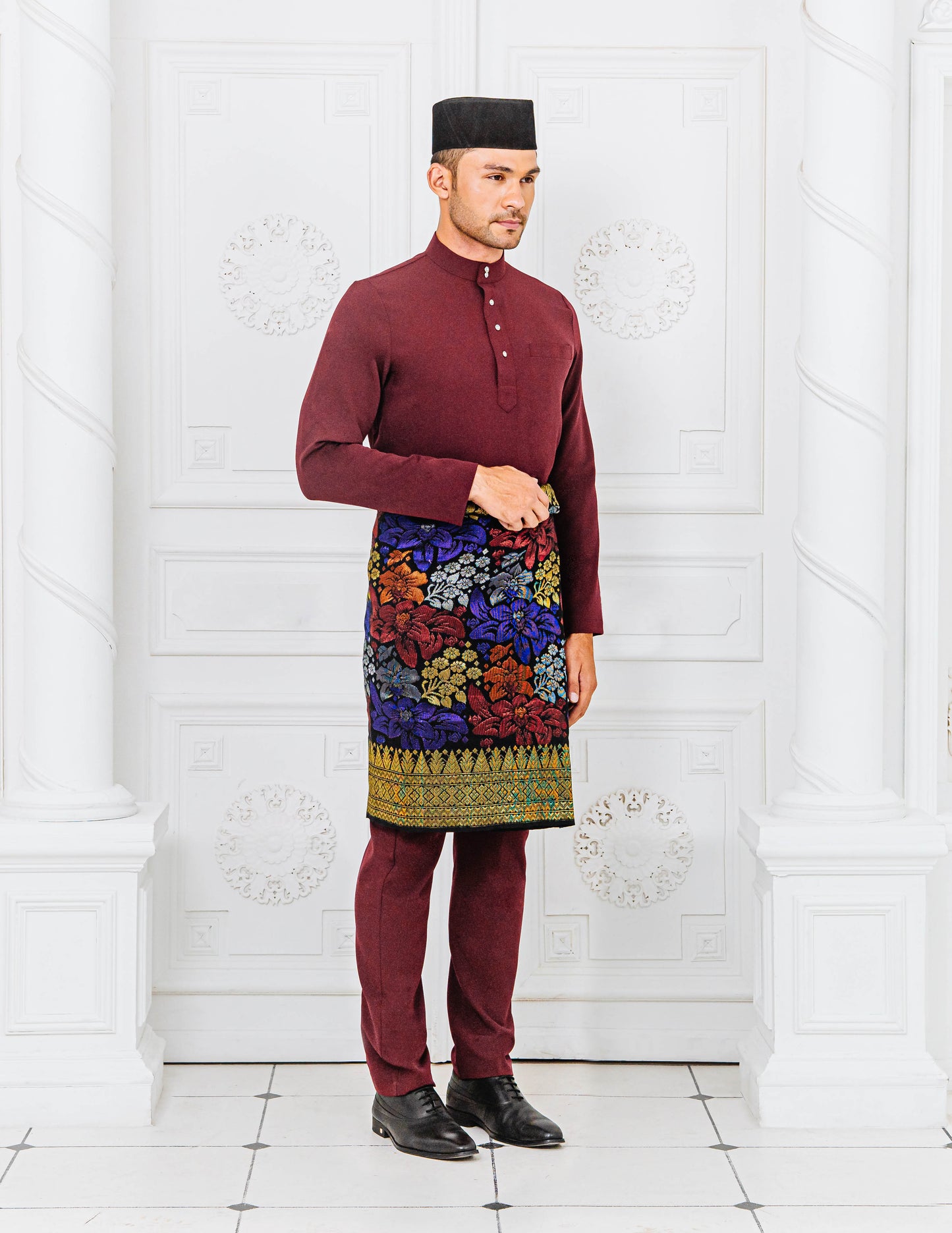 BAJU MELAYU (BURGUNDY)