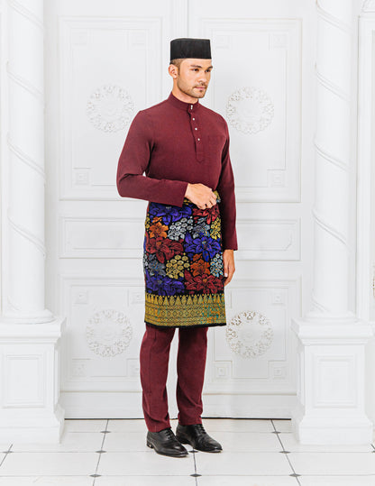 BAJU MELAYU (BURGUNDY)