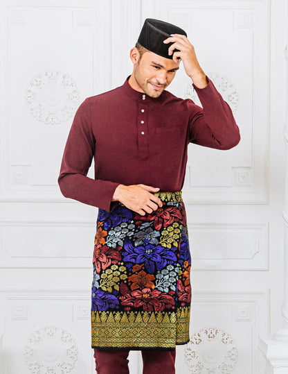 BAJU MELAYU (BURGUNDY)