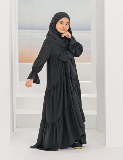 SAFAA ABAYA FOR KIDS (BLACK)