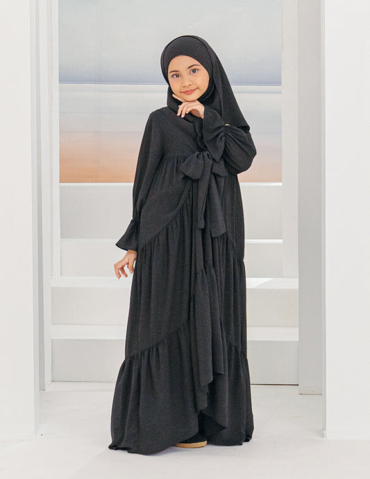 SAFAA ABAYA FOR KIDS (BLACK)