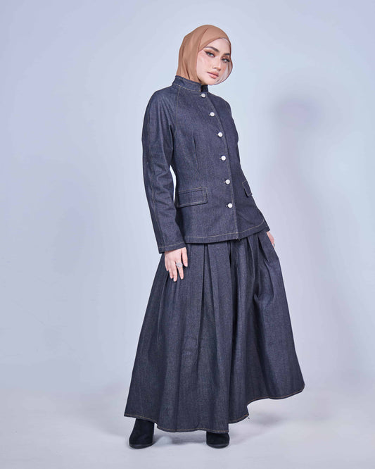 AYLA DENIM COAT (BLACK)