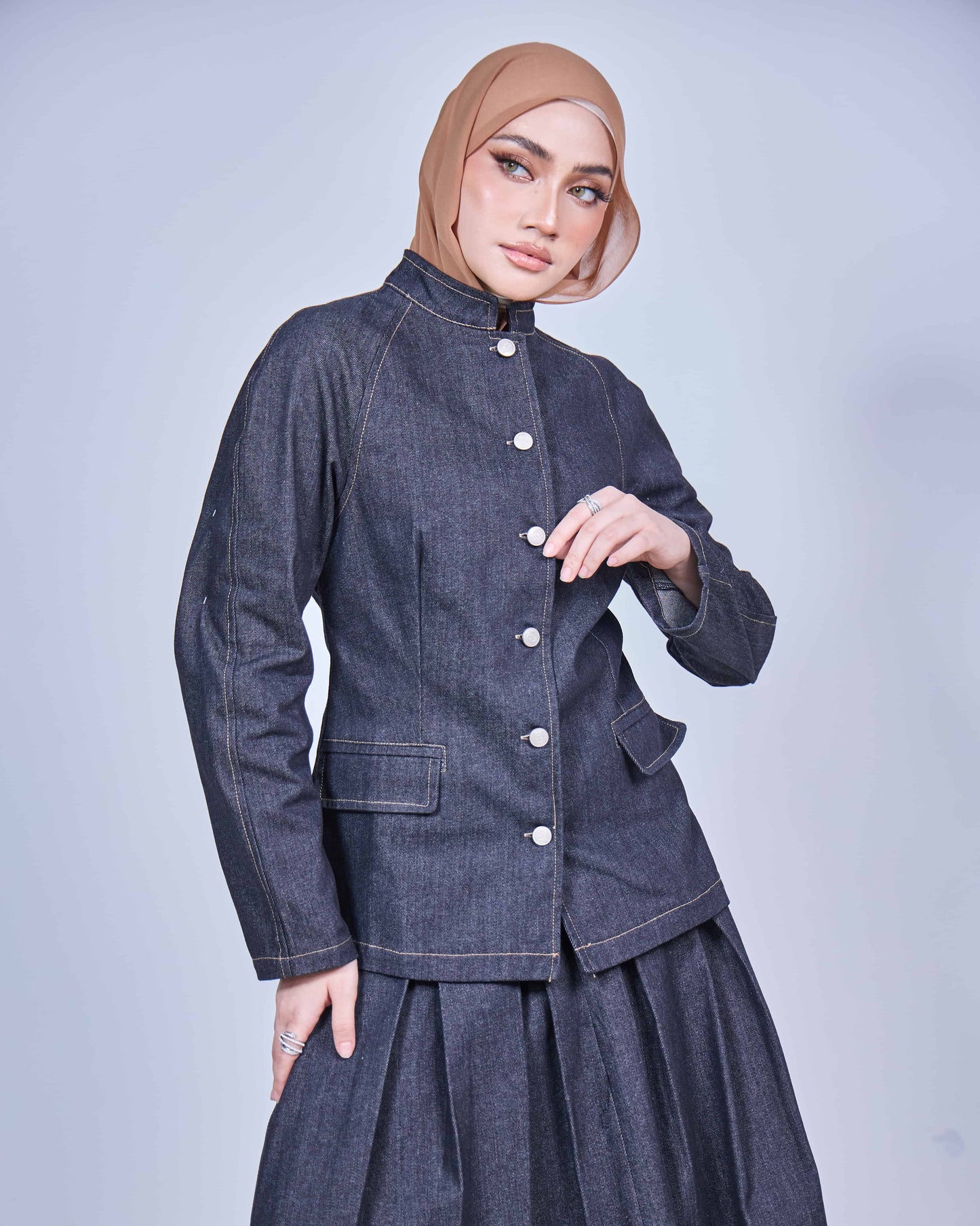 AYLA DENIM COAT (BLACK)