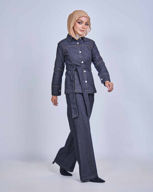 TIANA HIGH-WAIST DENIM PANTS (BLACK)