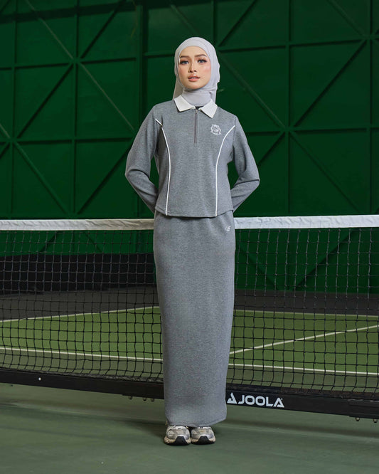 MINOR DEFECT LIORA HALF-ZIP SKIRT (GREY)
