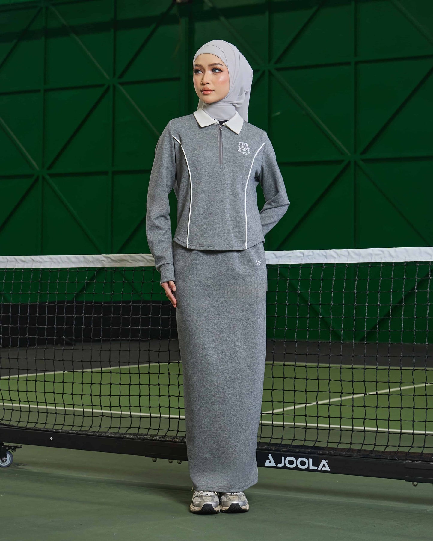 LIORA HALF-ZIP SKIRT (GREY)
