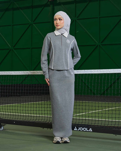 LIORA HALF-ZIP SKIRT (GREY)
