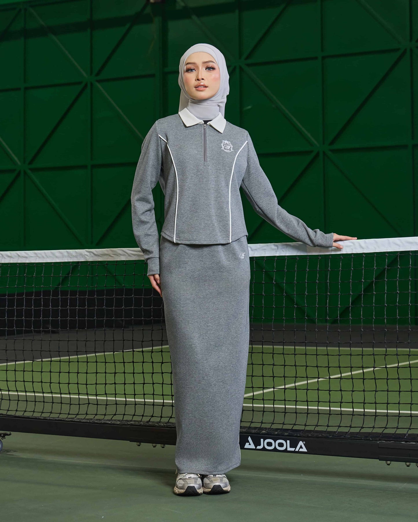 LIORA HALF-ZIP SKIRT (GREY)