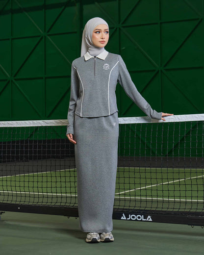 LIORA HALF-ZIP SKIRT (GREY)