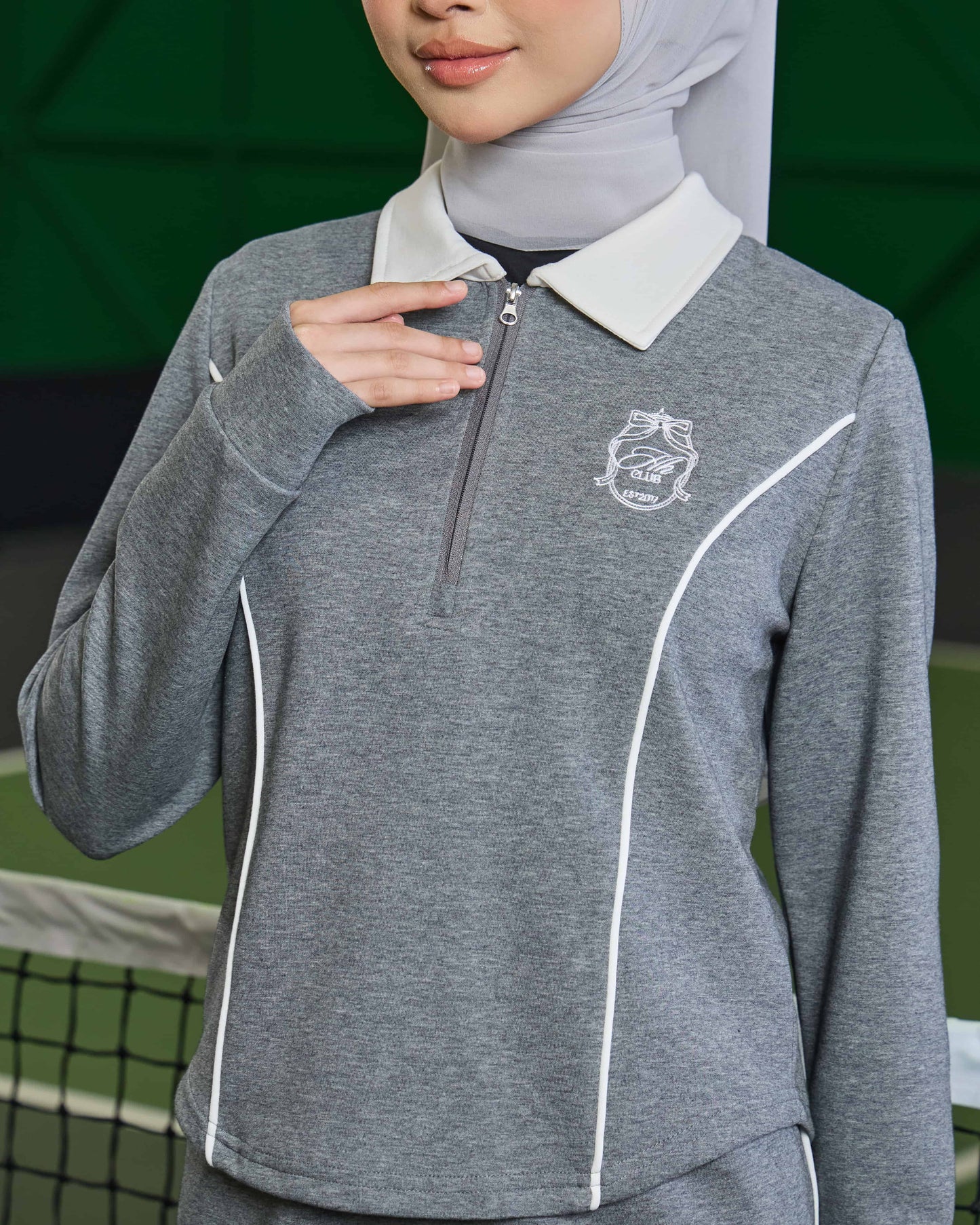 LIORA HALF-ZIP SKIRT (GREY)