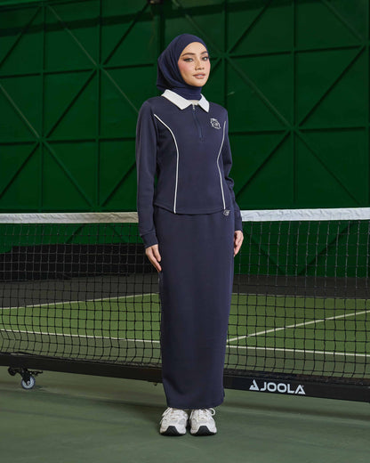 LIORA HALF-ZIP SKIRT (NAVY BLUE)