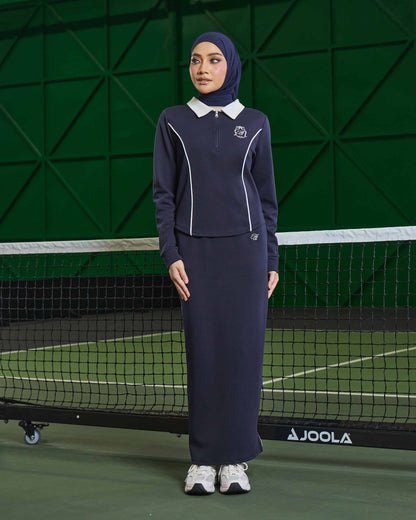 LIORA HALF-ZIP SKIRT (NAVY BLUE)