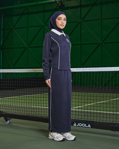 MINOR DEFECT LIORA HALF-ZIP SKIRT (NAVY BLUE)