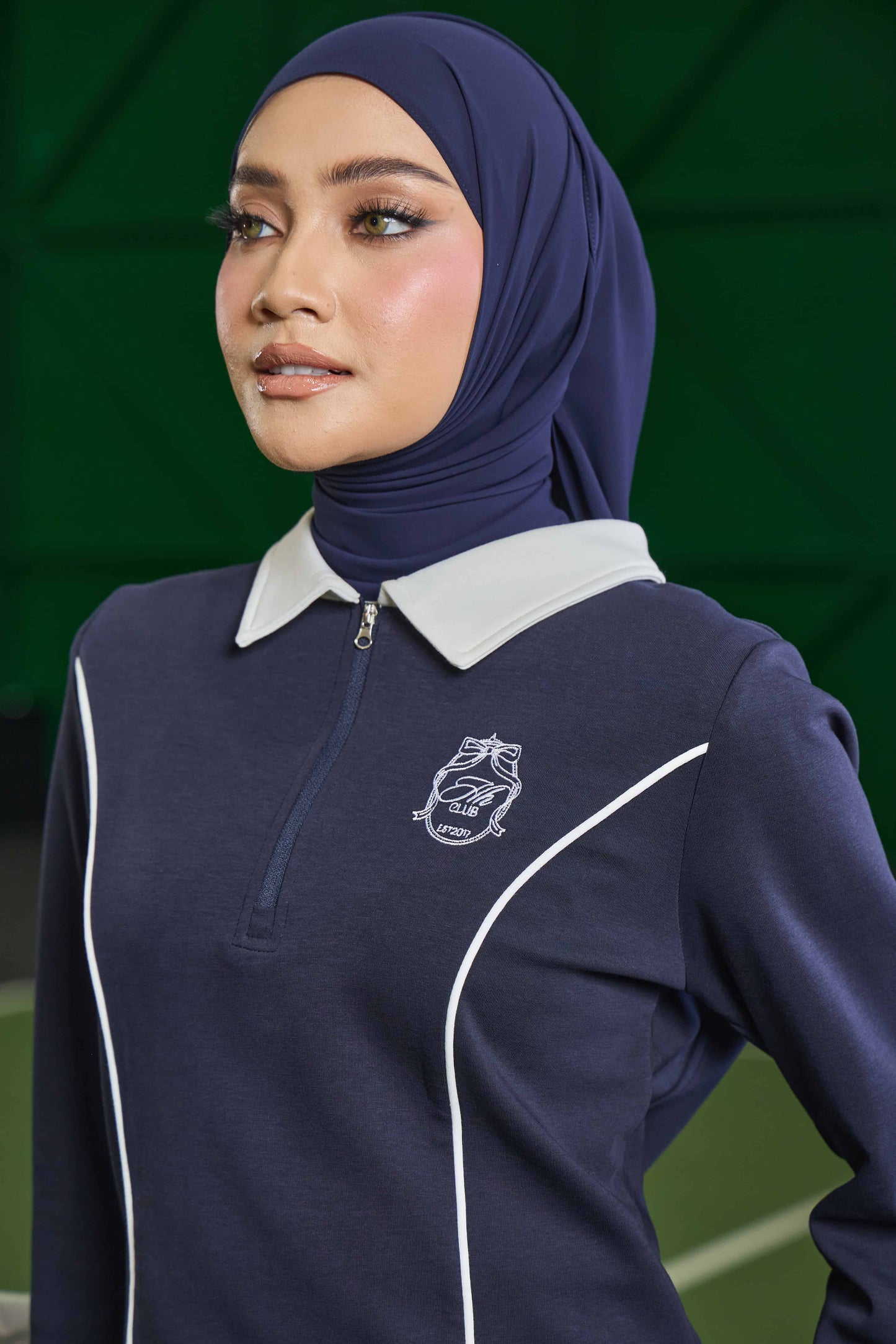 LIORA HALF-ZIP SKIRT (NAVY BLUE)