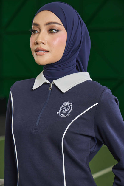 MINOR DEFECT LIORA HALF-ZIP SKIRT (NAVY BLUE)