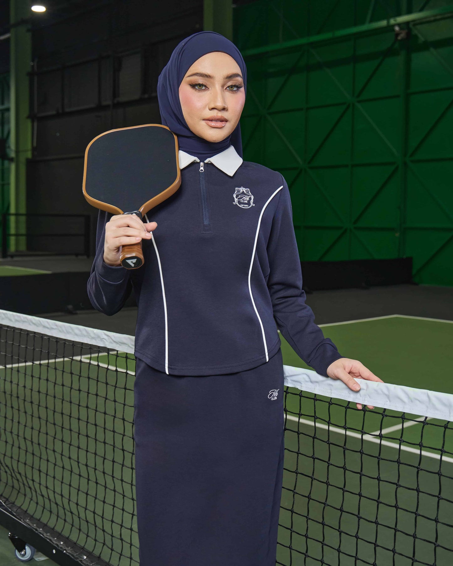 LIORA HALF-ZIP SKIRT (NAVY BLUE)