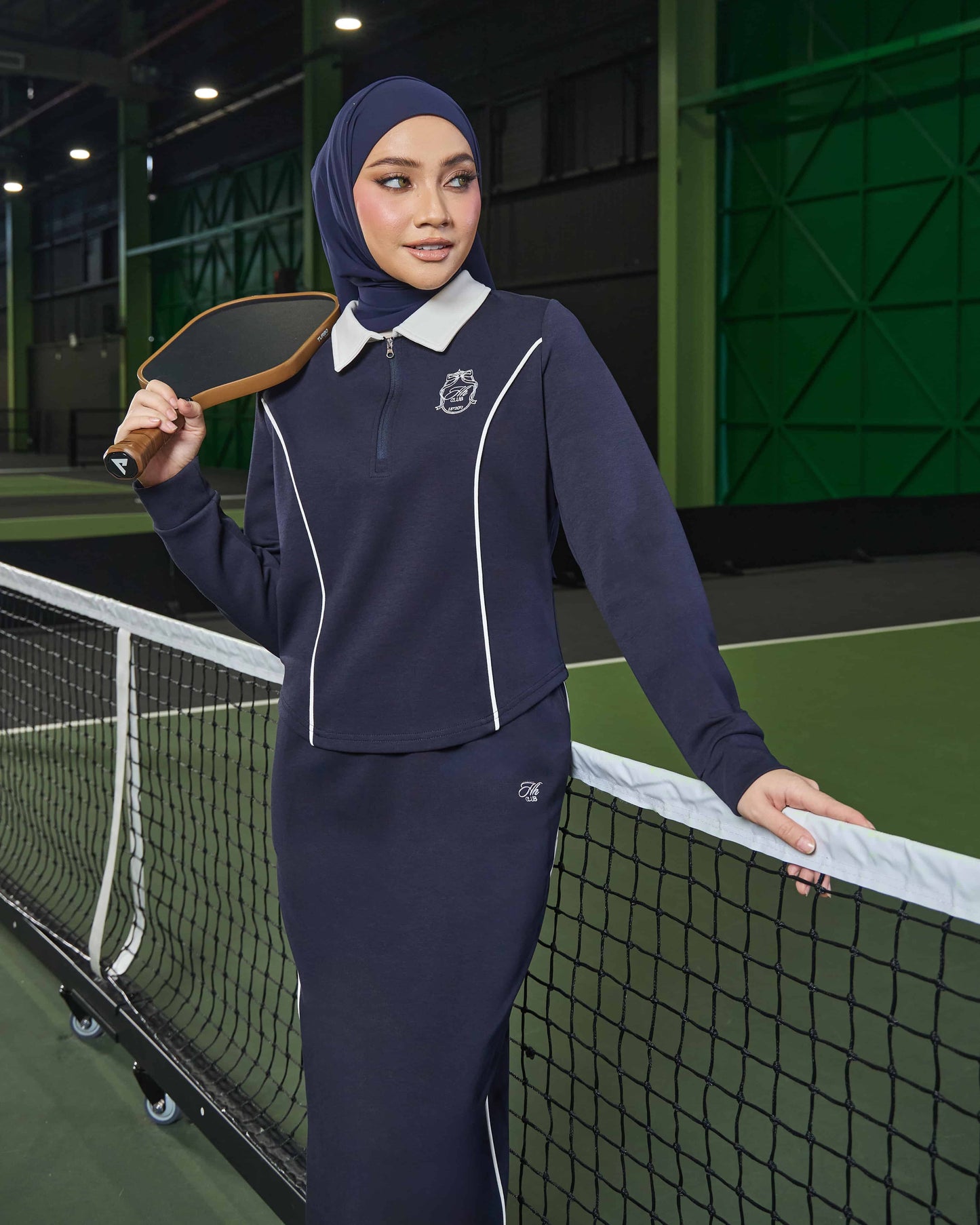 MINOR DEFECT LIORA HALF-ZIP SKIRT (NAVY BLUE)