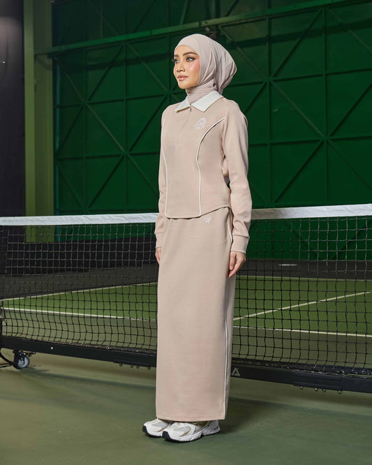 MINOR DEFECT LIORA HALF-ZIP SKIRT (NUDE)