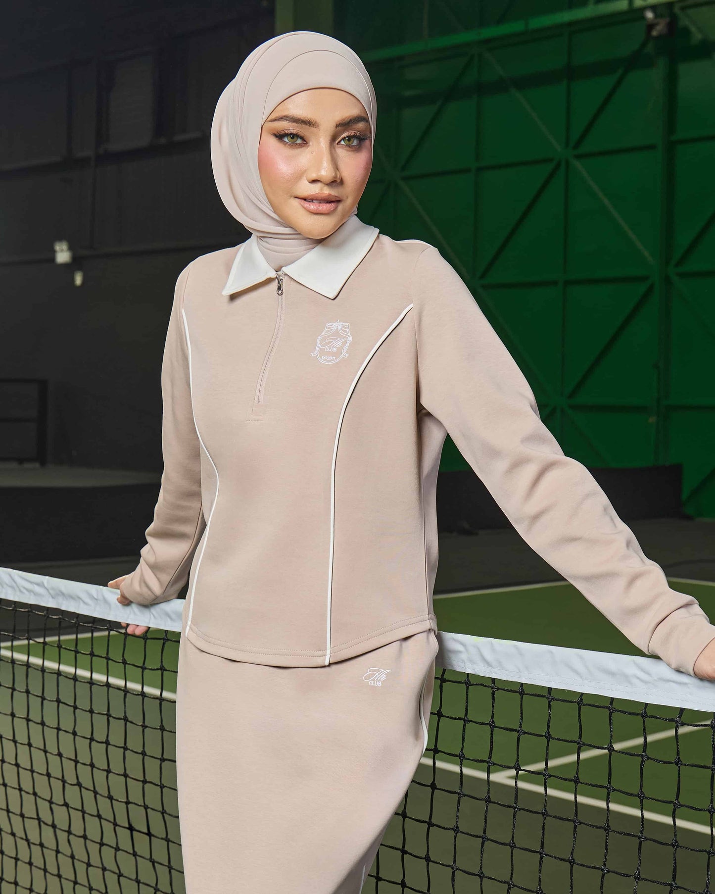 LIORA HALF-ZIP SKIRT (NUDE)