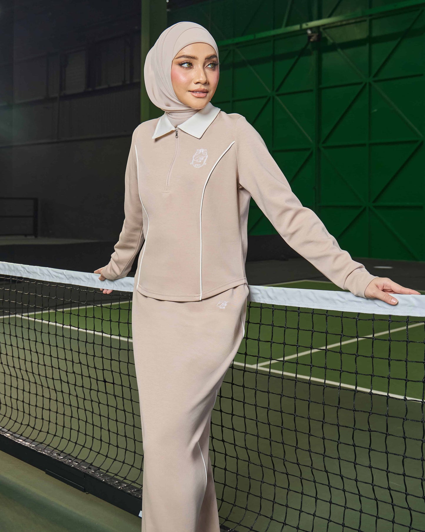 LIORA HALF-ZIP SKIRT (NUDE)