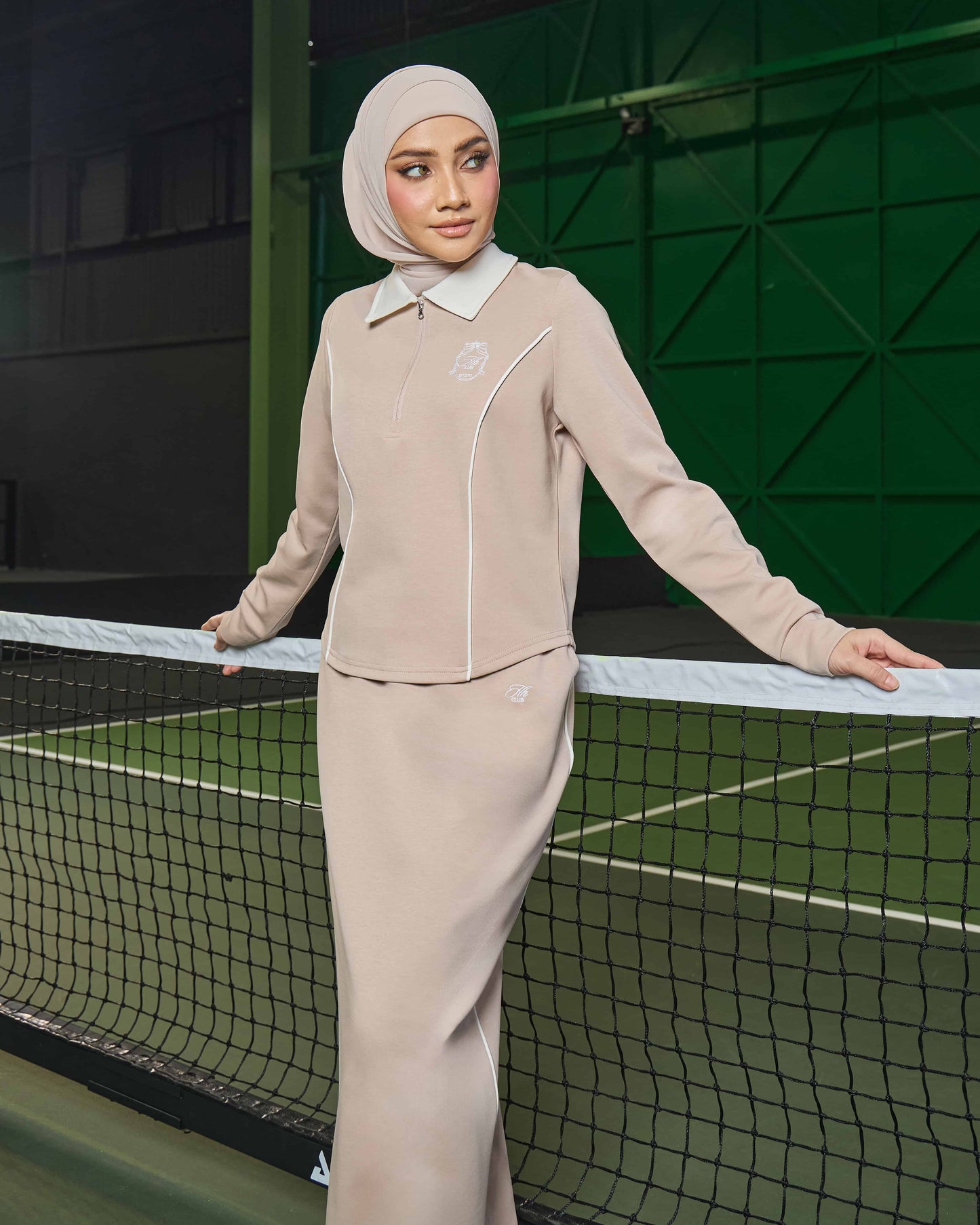 MINOR DEFECT LIORA HALF-ZIP SKIRT (NUDE)