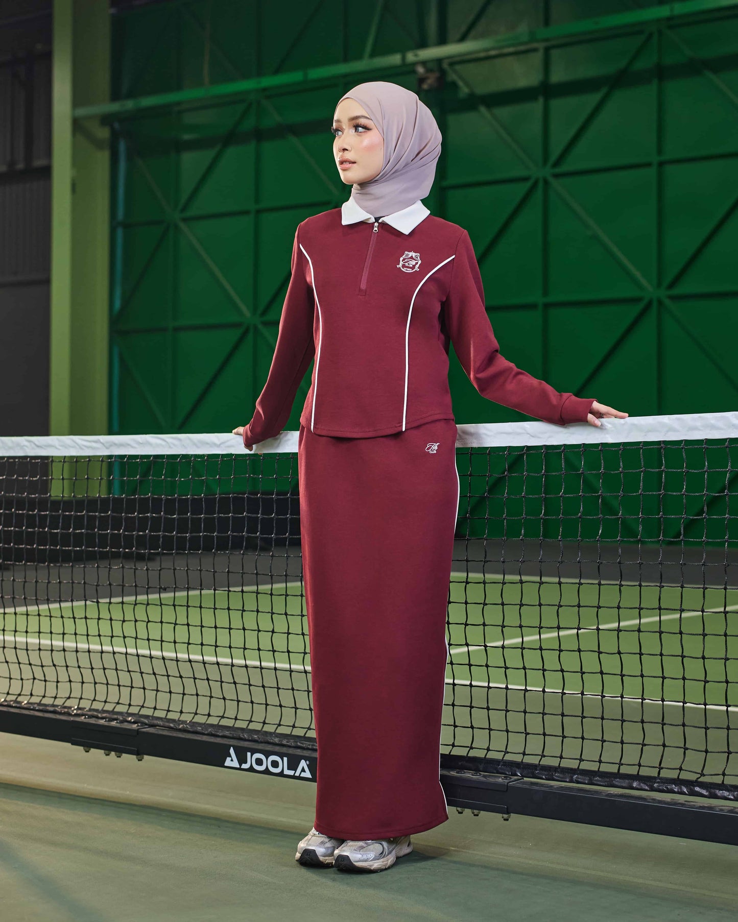 MINOR DEFECT LIORA HALF-ZIP SKIRT (BURGUNDY)