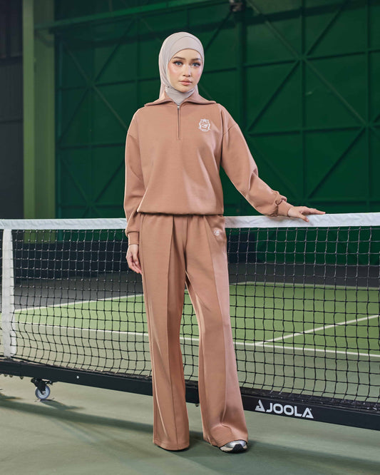 VALERY HALF-ZIP JUMPER (BROWN)