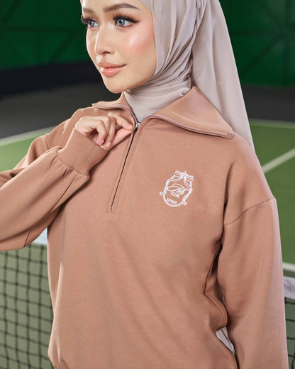 VALERY HALF-ZIP JUMPER (BROWN)