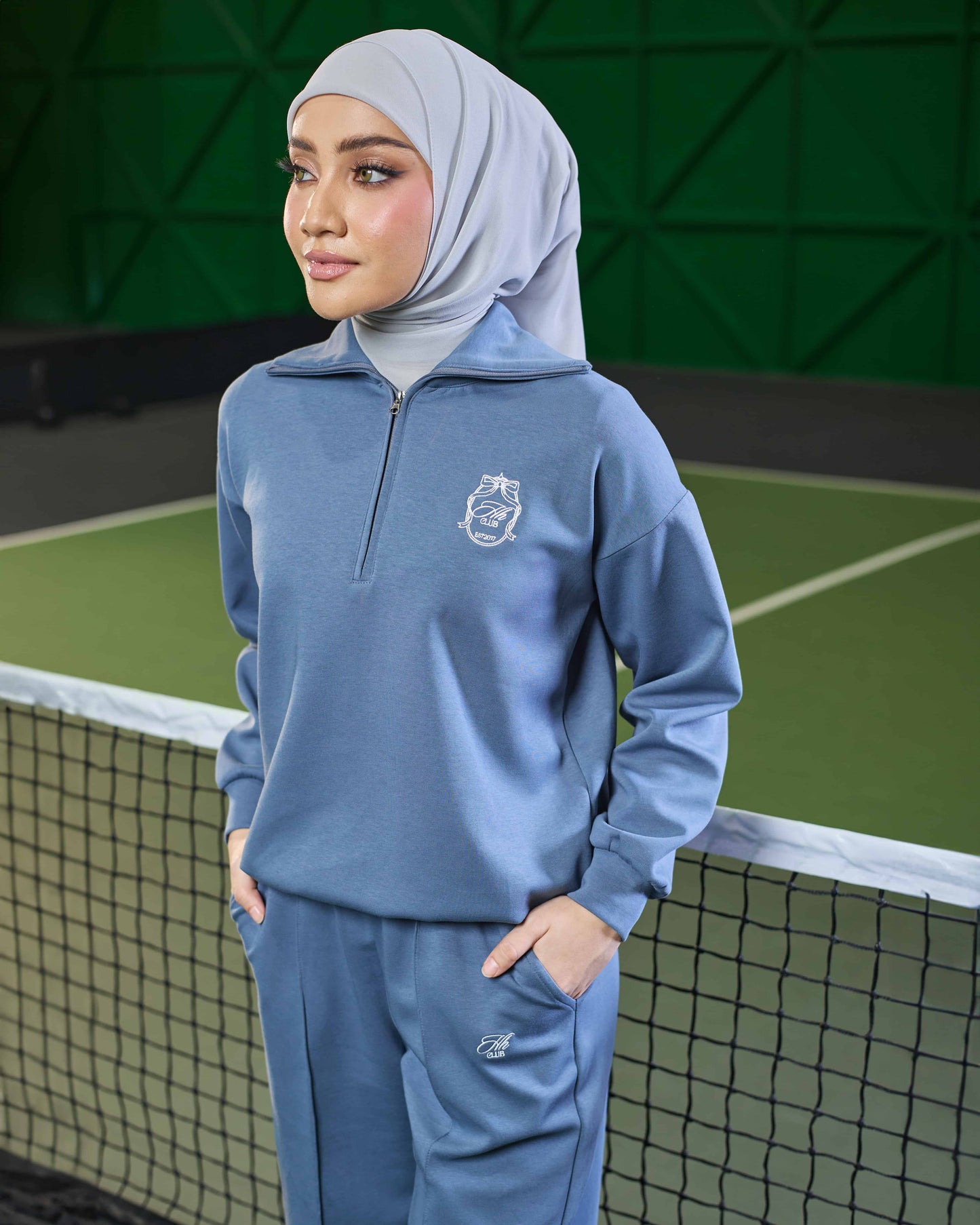 VALERY HALF-ZIP JUMPER (DENIM BLUE)